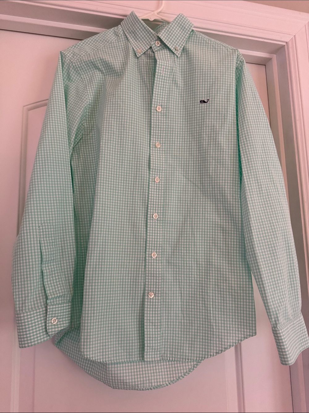 Vineyard Vines Mint Green Gingham Button-Down Shirt